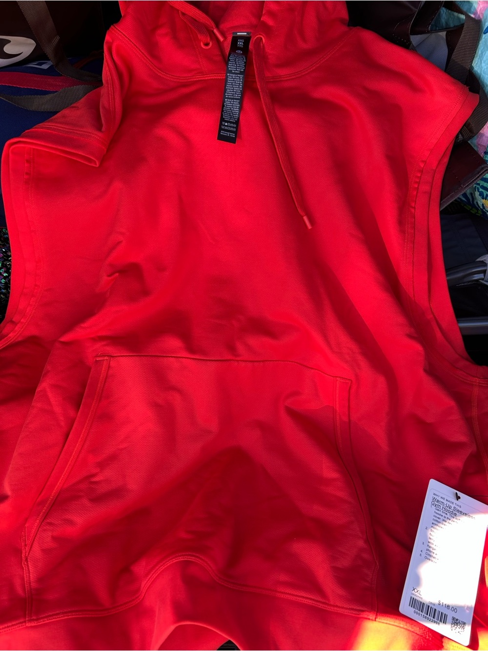 lululemon athletica Men's Red Sleeveless Hoodie